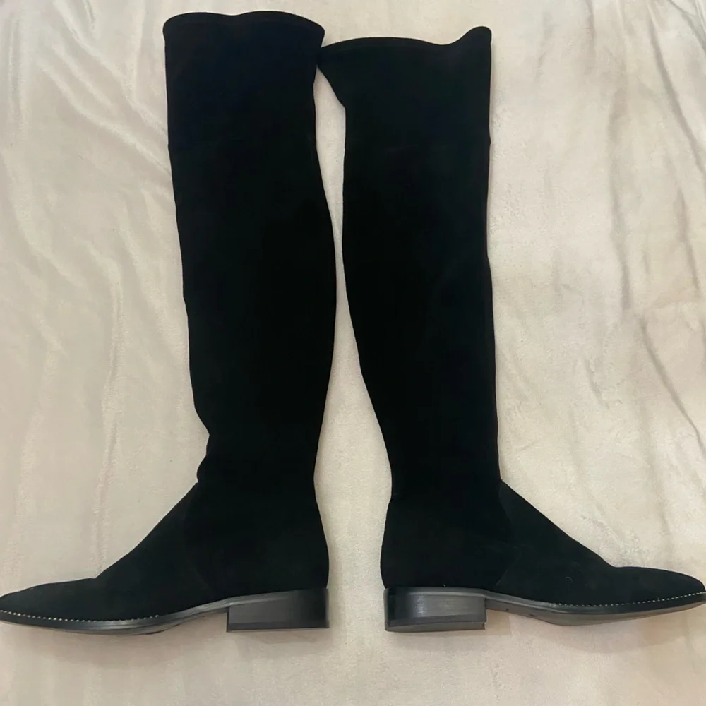 Coach Natalia Black Over the Knee Suede Boots